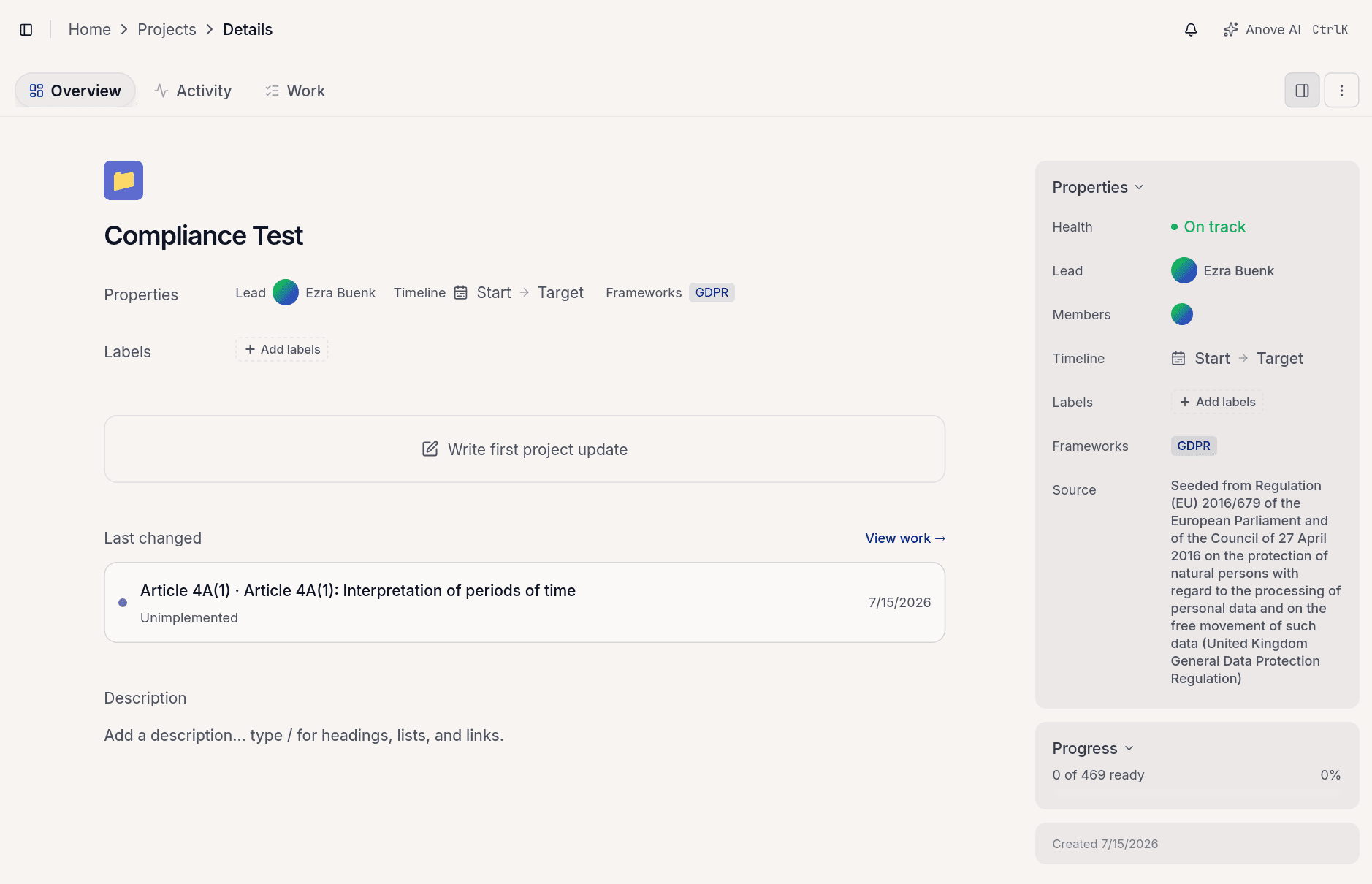Projecten, compliancerapportage en Trust Center-uitbreidingen